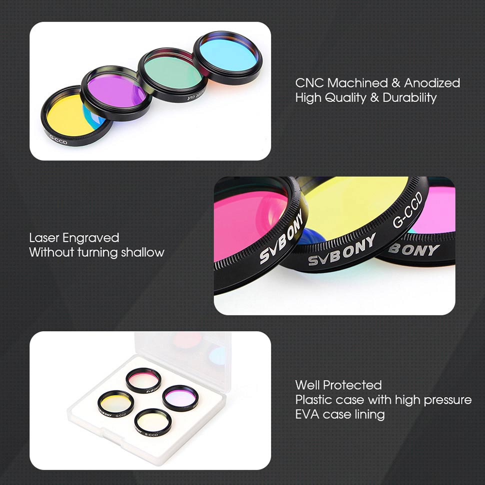 LRGB filtrų rinkinys 1,25 colio astronominei fotografijai - Svbony