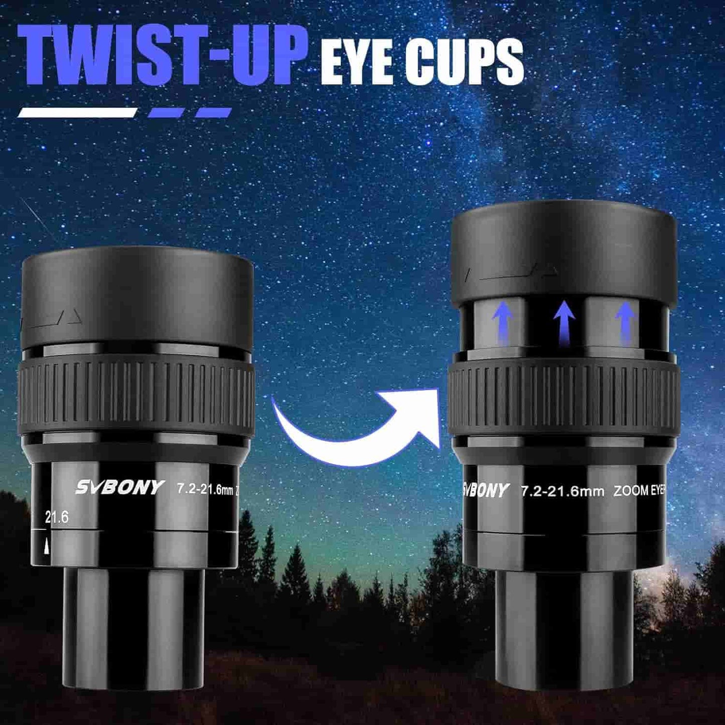 SVBONY SV191 Zoom Telescope Eyepiece Super Wide Angle 1.25 inches