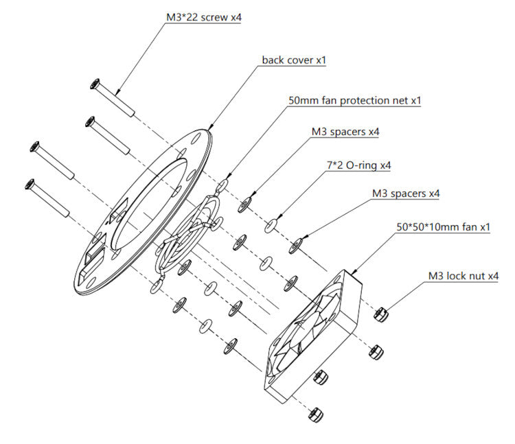 Replacement fan for cooled ZWO ASI 2400, 6200, 2600 cameras - ZWO