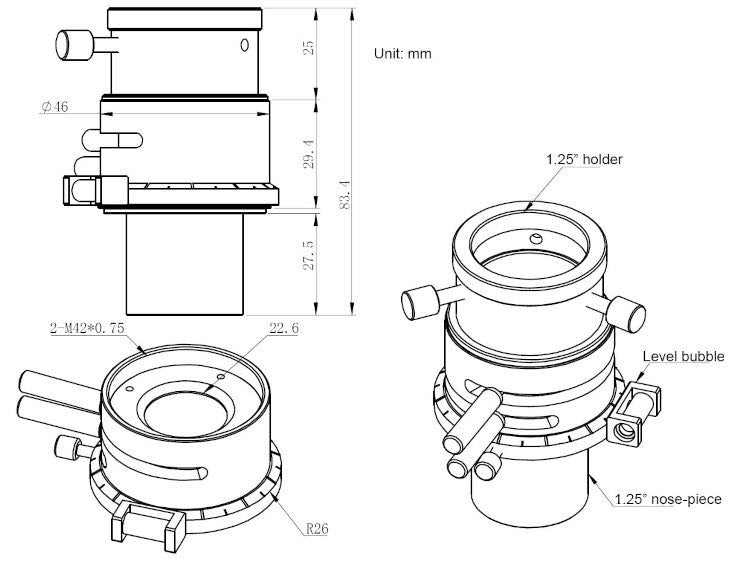 Atmospheric Dispersion Corrector ADC ZWO 31.75mm