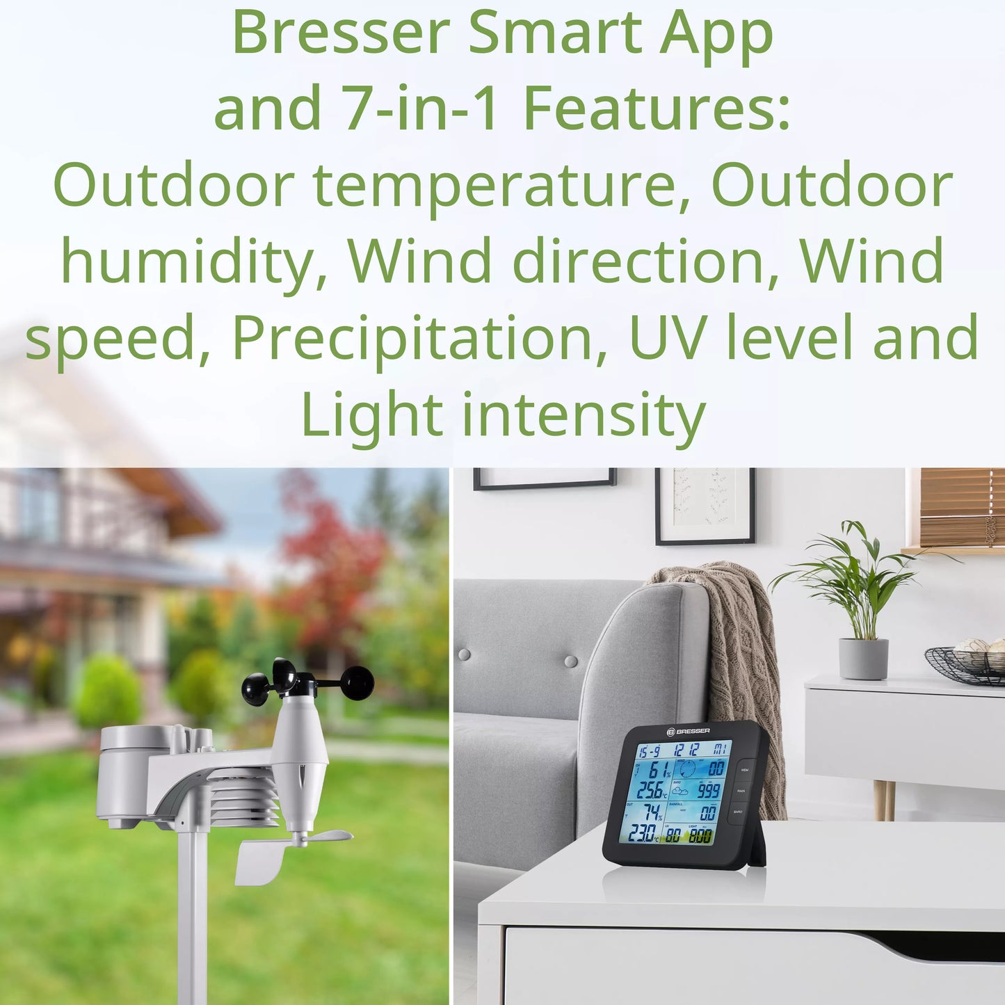 Centre Météo 7-en-1 ClimateConnect Tuya Smart Home noir