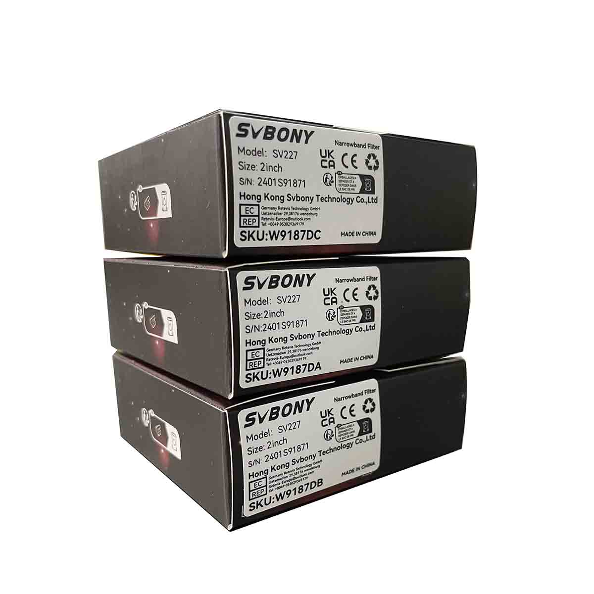 Conjunt de filtres SHO 5nm 2" SII H-Alfa OIII per Imatge del Cel Profund - SVBONY