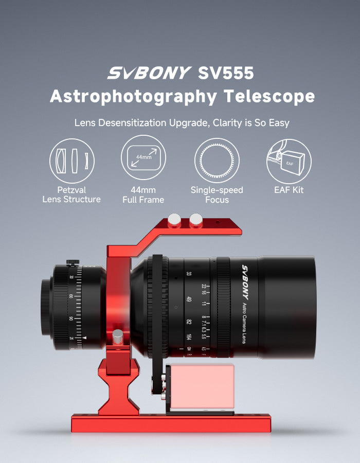 Objectif Astronomique SVBONY SV555 243mm f/4.5 ED APO pour Photographie Ciel Profond avec Kit de Montage EAF