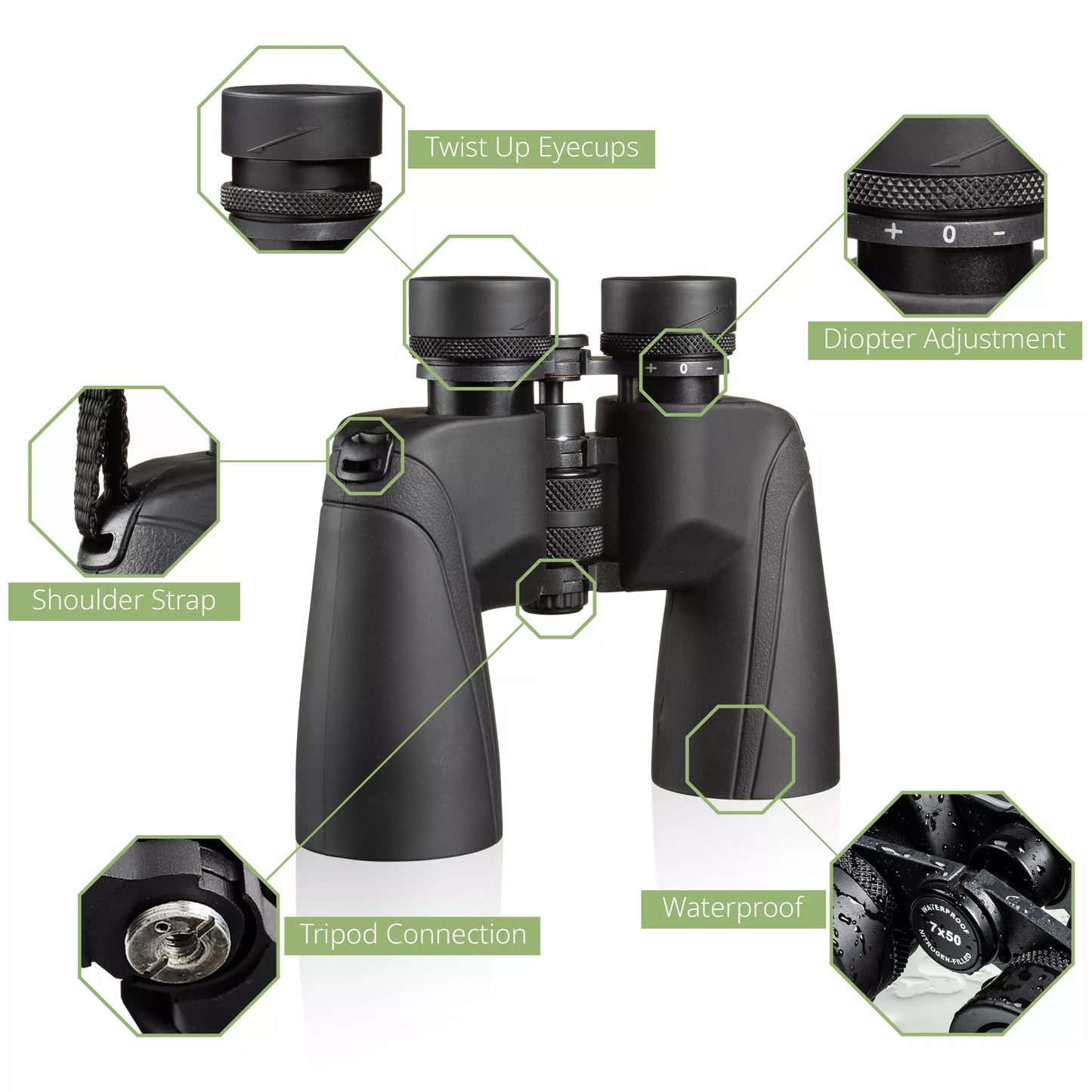 Waterproof - Corvette 7x50 Porro Binoculars