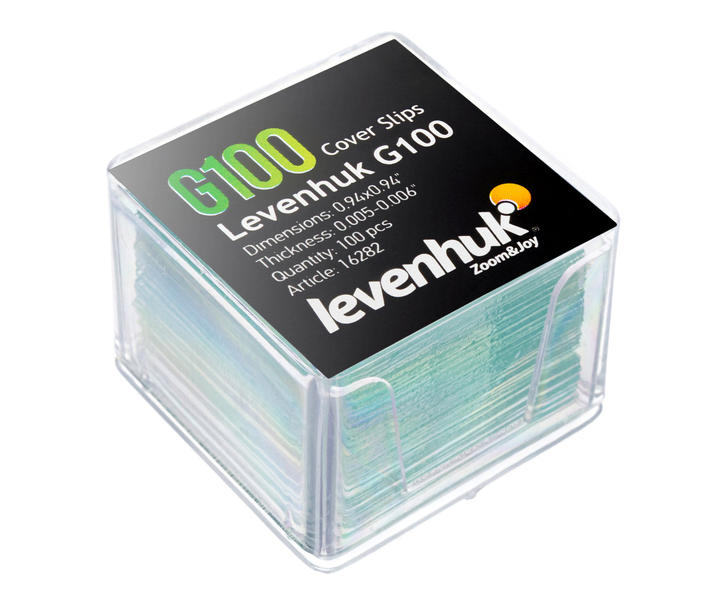 Lamelles couvre-objets 24 x 24 mm, lot de 100 pièces Levenhuk