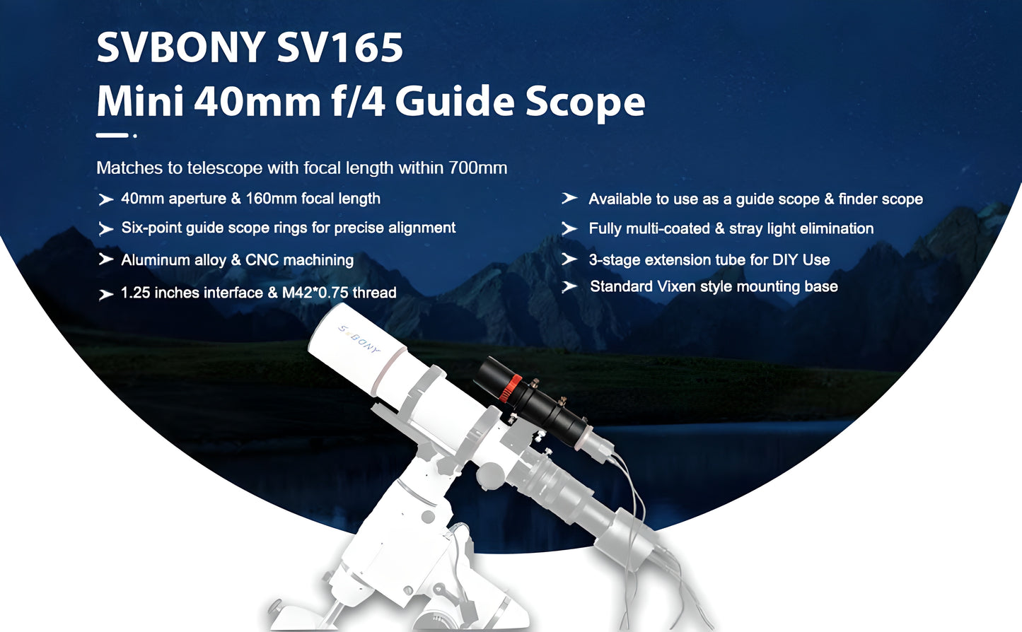 SV165 Mini Guide Scope 40mm