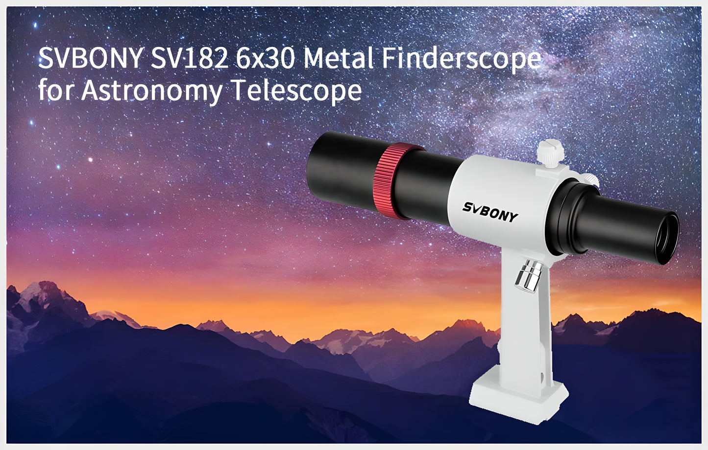 Lunette de visée métallique SV182 6x30 pour télescope d'astronomie avec support