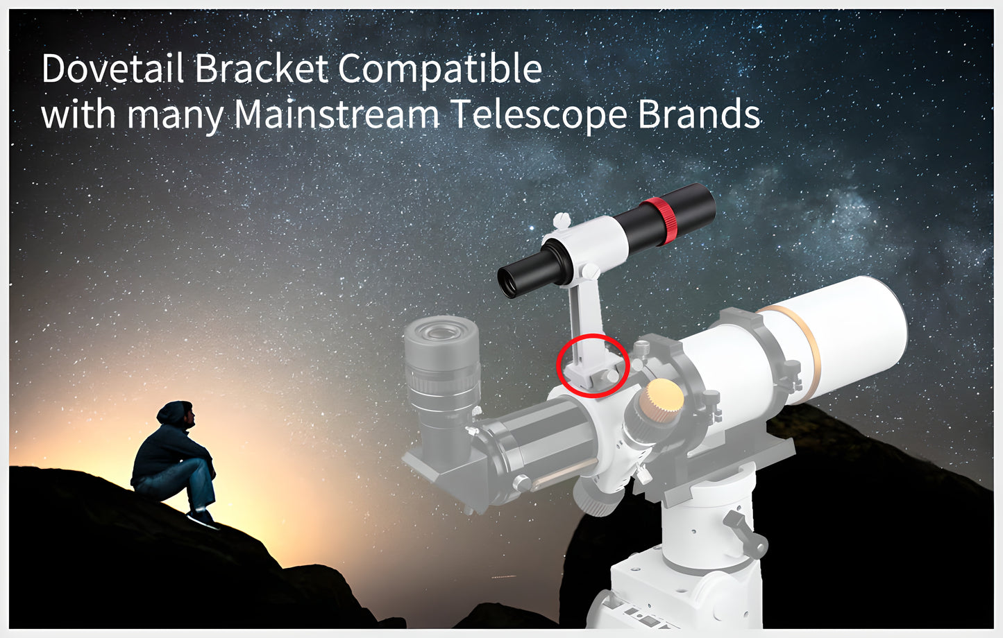 Lunette de visée métallique SV182 6x30 pour télescope d'astronomie avec support