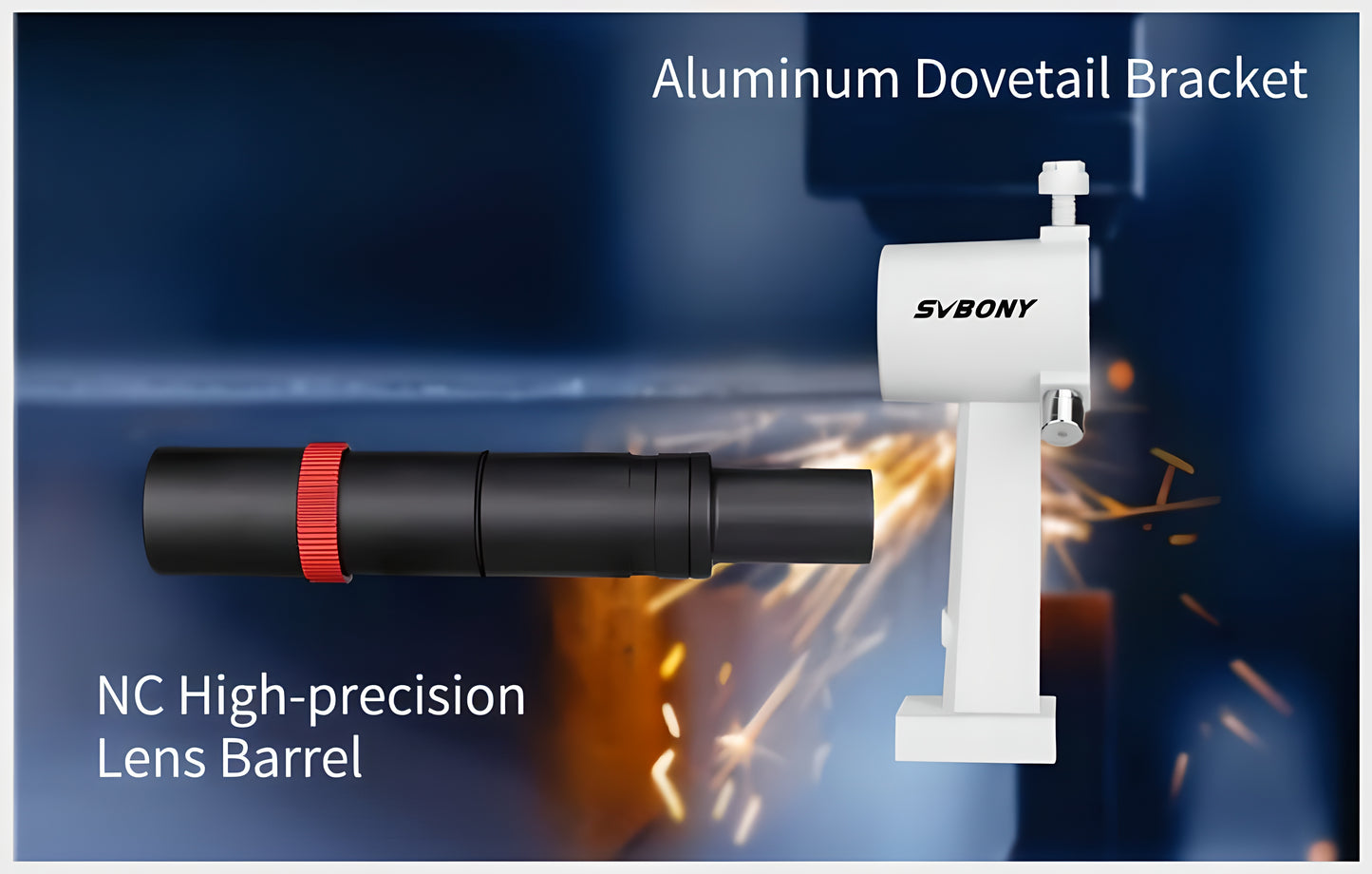 Lunette de visée métallique SV182 6x30 pour télescope d'astronomie avec support