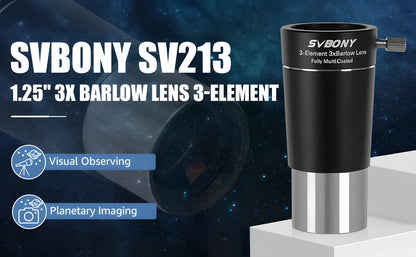 SVBONY SV213 - Lente Barlow 3x - 1.25 polegadas