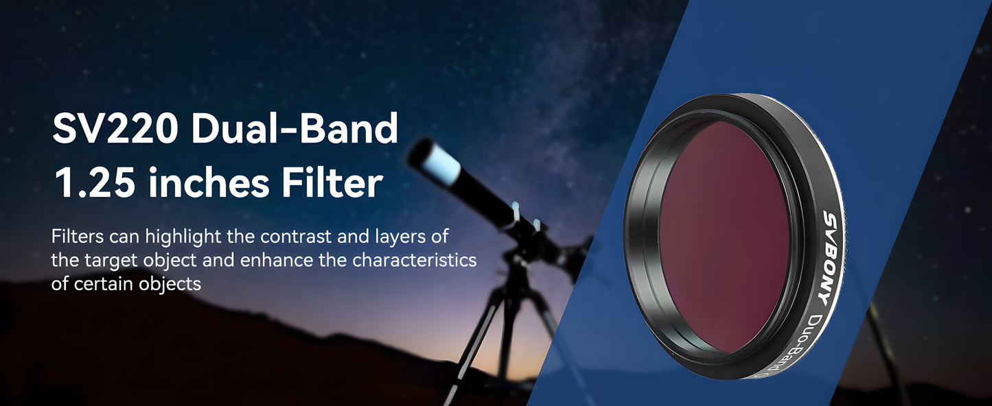 Dual-Band Nebula Filter 7nm for Astrophotography SVBONY