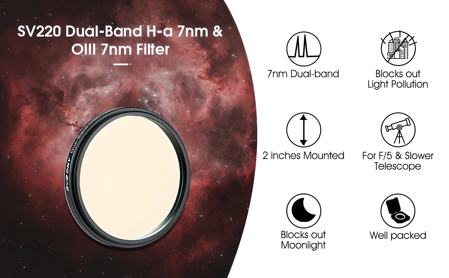 Filtre de télescope SV220 7nm 2 pouces