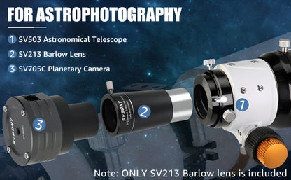 SVBONY SV213 - Lente Barlow 3x - 1.25 polegadas