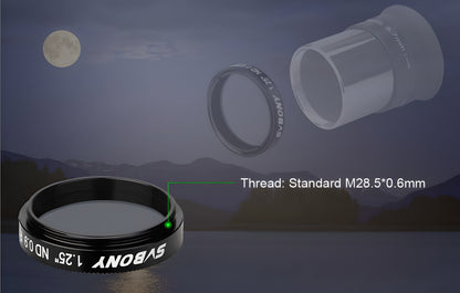 SV139 Telescope Filter 1.25 inches ND Neutral Density for Moon Observation - W9108A