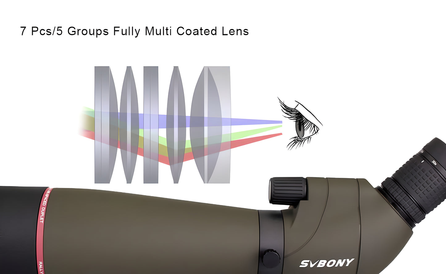 SV13 Optical Spotting Scope 20-60x with Waterproof System - SVBONY