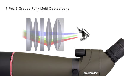 SV13 Optical Spotting Scope 20-60x with Waterproof System - SVBONY