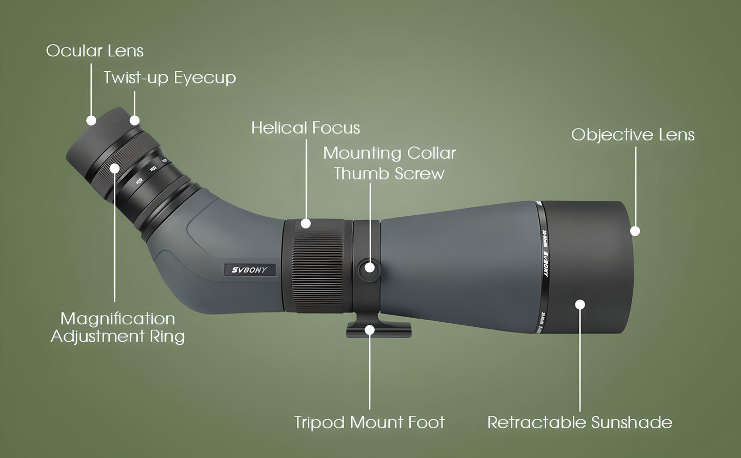 SVBONY SA405 20-60x85 ED Spektiv für Tierbeobachtung und Ornithologie - ED-Glas