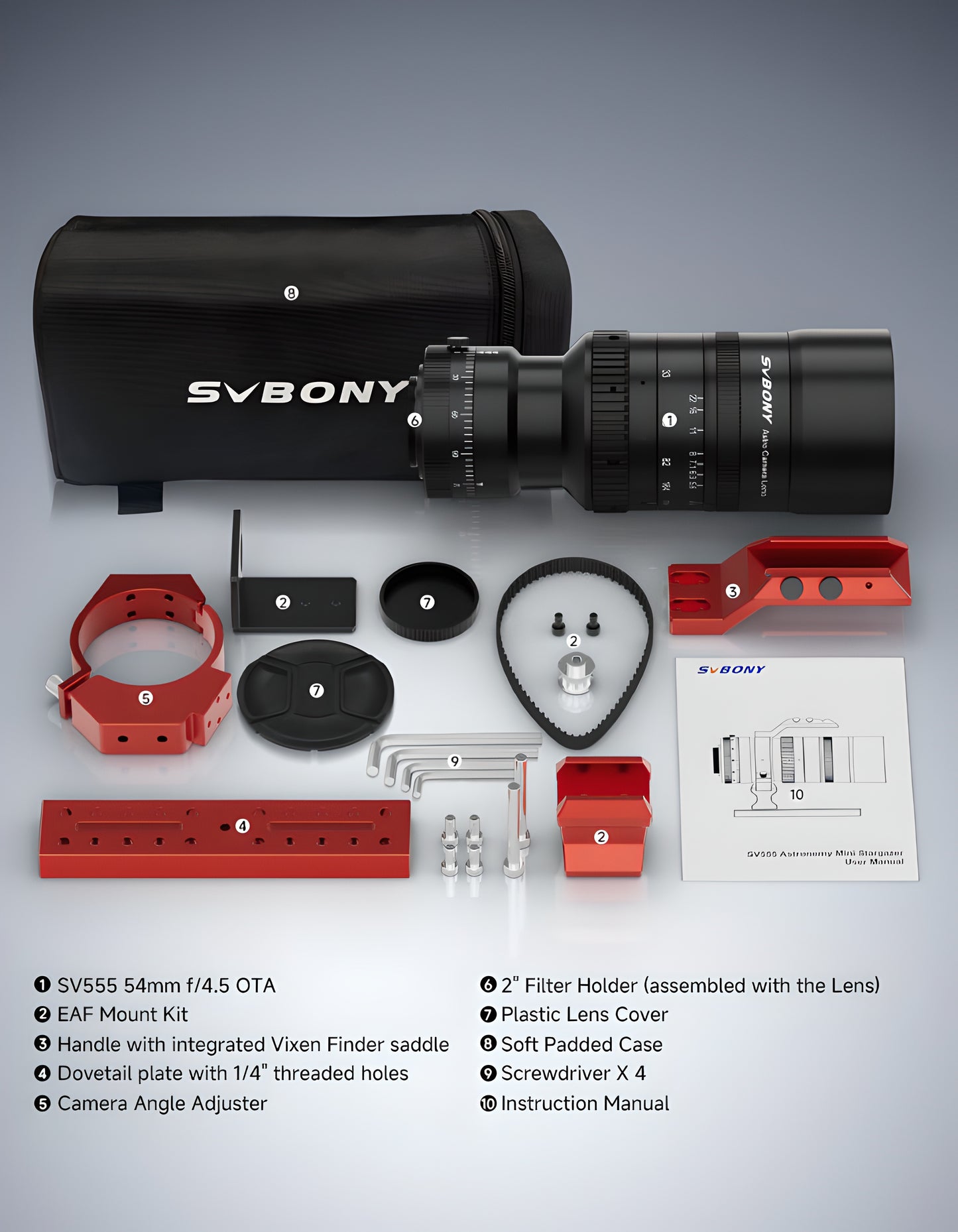 SVBONY SV555 243mm f/4.5 ED APO Astronomy Telescope for Deep Sky Photography with EAF Mounting Kit