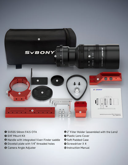 SVBONY SV555 243mm f/4.5 ED APO Astronomy Telescope for Deep Sky Photography with EAF Mounting Kit