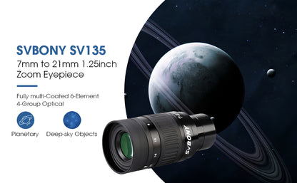 Зум-окуляр SVBONY SV135 1,25” 7-21 мм з змінним полем зору