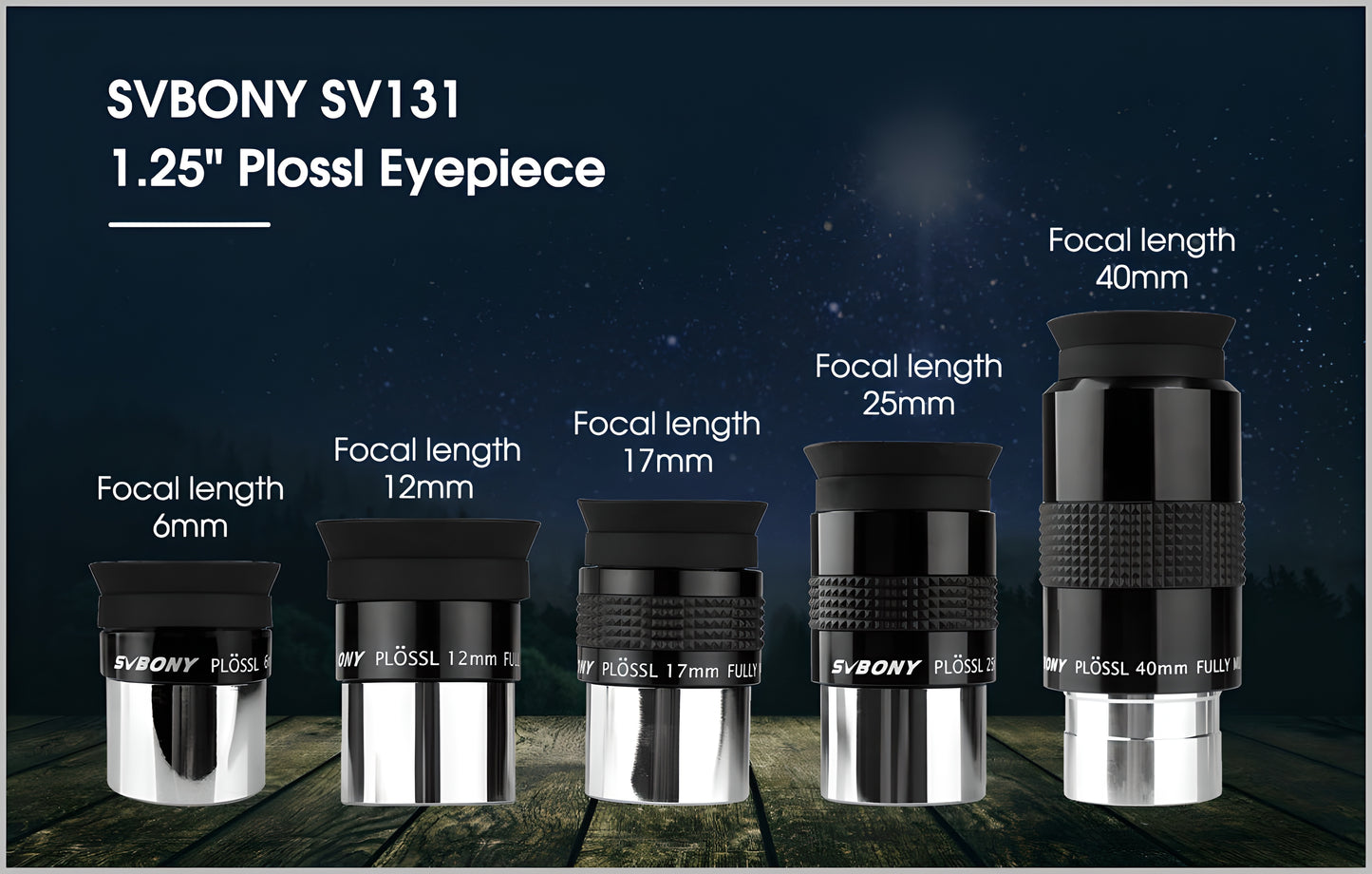 SVBONY SV131 Ocular Plossl 32mm 1,25 polegadas 48 graus para Telescópio