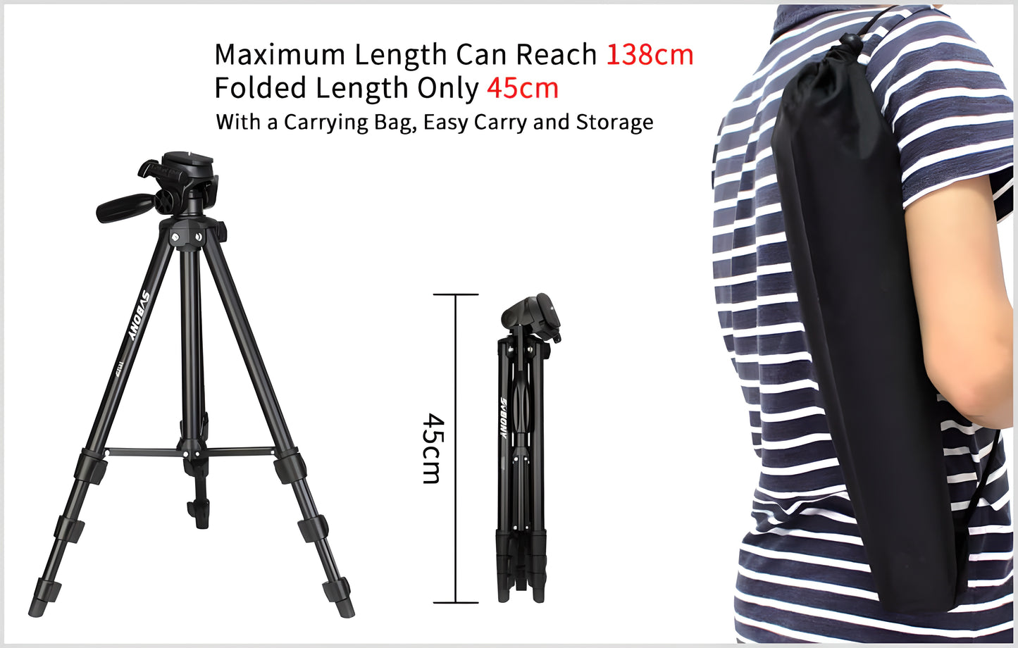 Aluminum Travel Tripod SVBONY SV101P - SVBONY