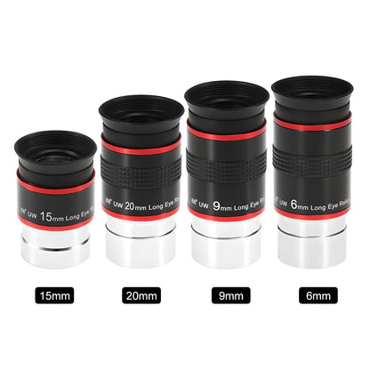 Conjunto de Oculares Ultra Grande Angular 68° 1.25'' (6mm/9mm/15mm/20mm) - SVBONY