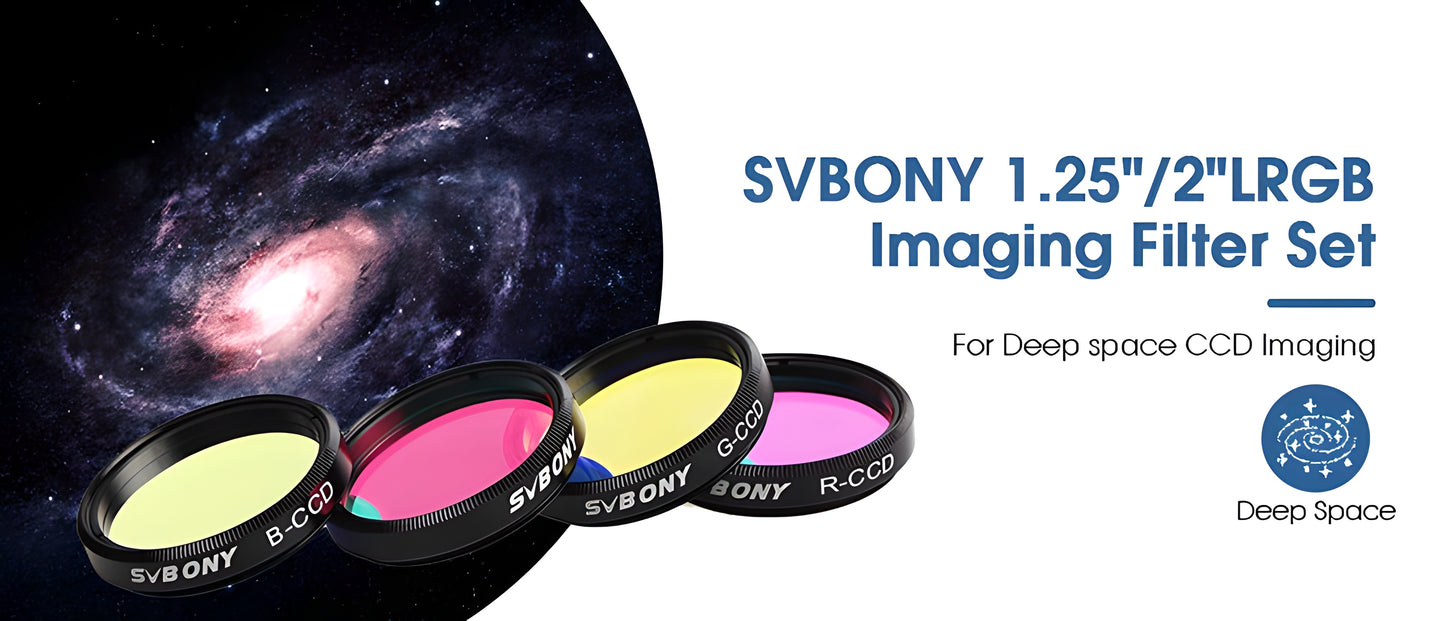 Kit de filtre LRGB 1,25 tommer til astronomisk fotografi - Svbony