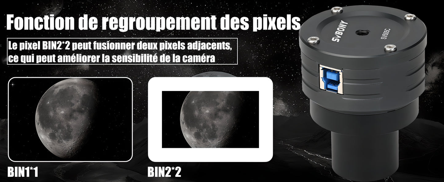 Caméra Couleur Planétaire 4.2MP 1,25" USB3.0 SV505C - SVBONY
