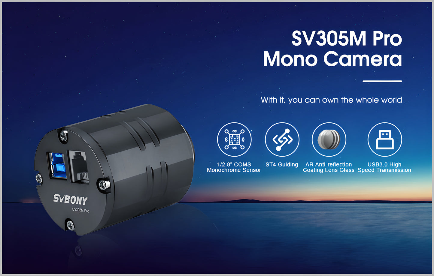 Caméra Monochrome Planétaire SV305M Pro