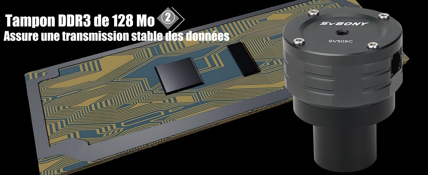 Caméra Couleur Planétaire 4.2MP 1,25" USB3.0 SV505C - SVBONY