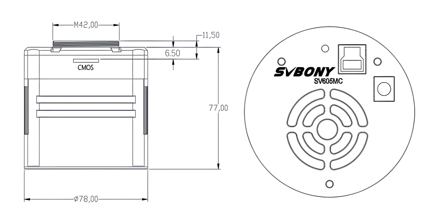 Camera Mono Refroidie SV605MC IMX533 for astronomy - SVBONY
