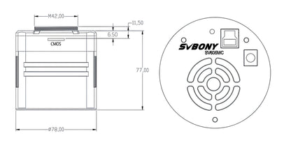 Camera Mono Refroidie SV605MC IMX533 for astronomy - SVBONY
