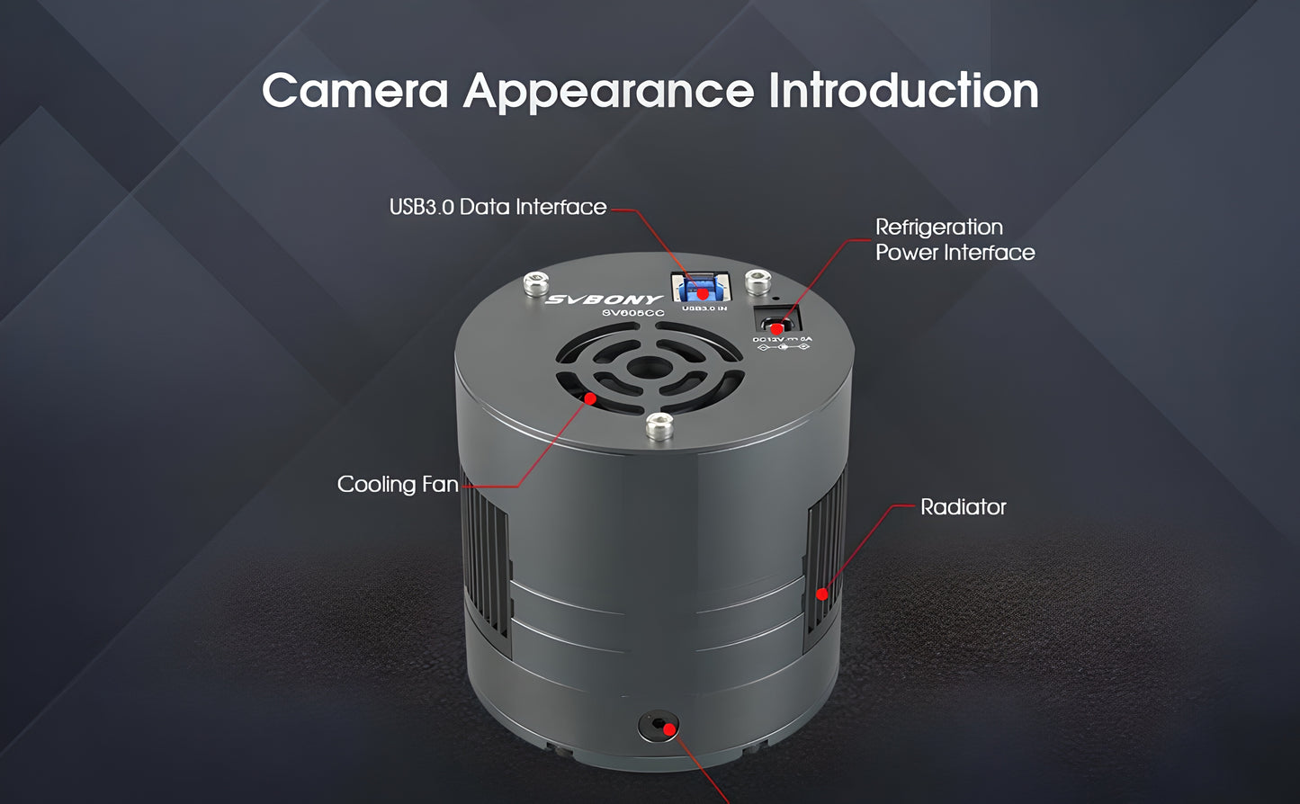Caméra Astronomique Couleur 1" SV605CC avec Refroidissement TEC - SVBONY