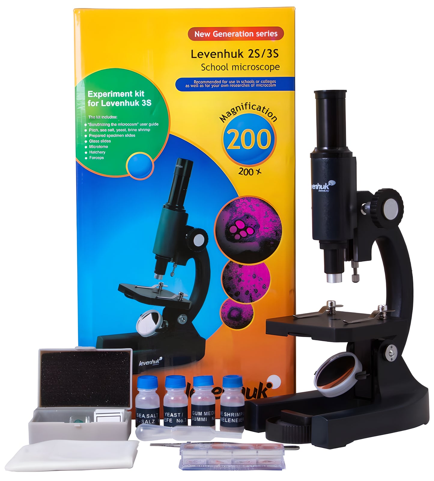 Microscope monoculaire pour la biologie 200x Levenhuk