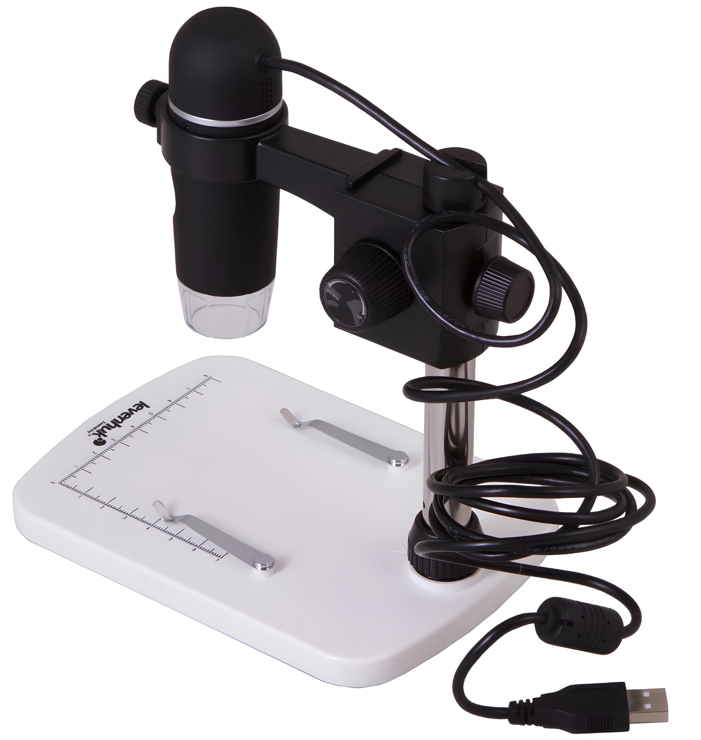 Microscope Numérique USB 5 Mpx 10–300x avec Trépied et Logiciel de Mesure - Levenhuk