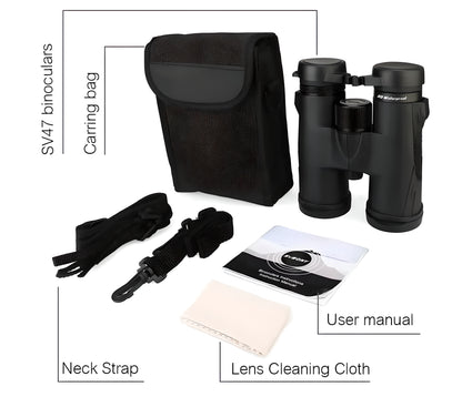 SV47 HD Binoculars 8x32, 8x42, 10x42 with BAK4 Prisms and FMC Lenses - Waterproof and Anti-Fog