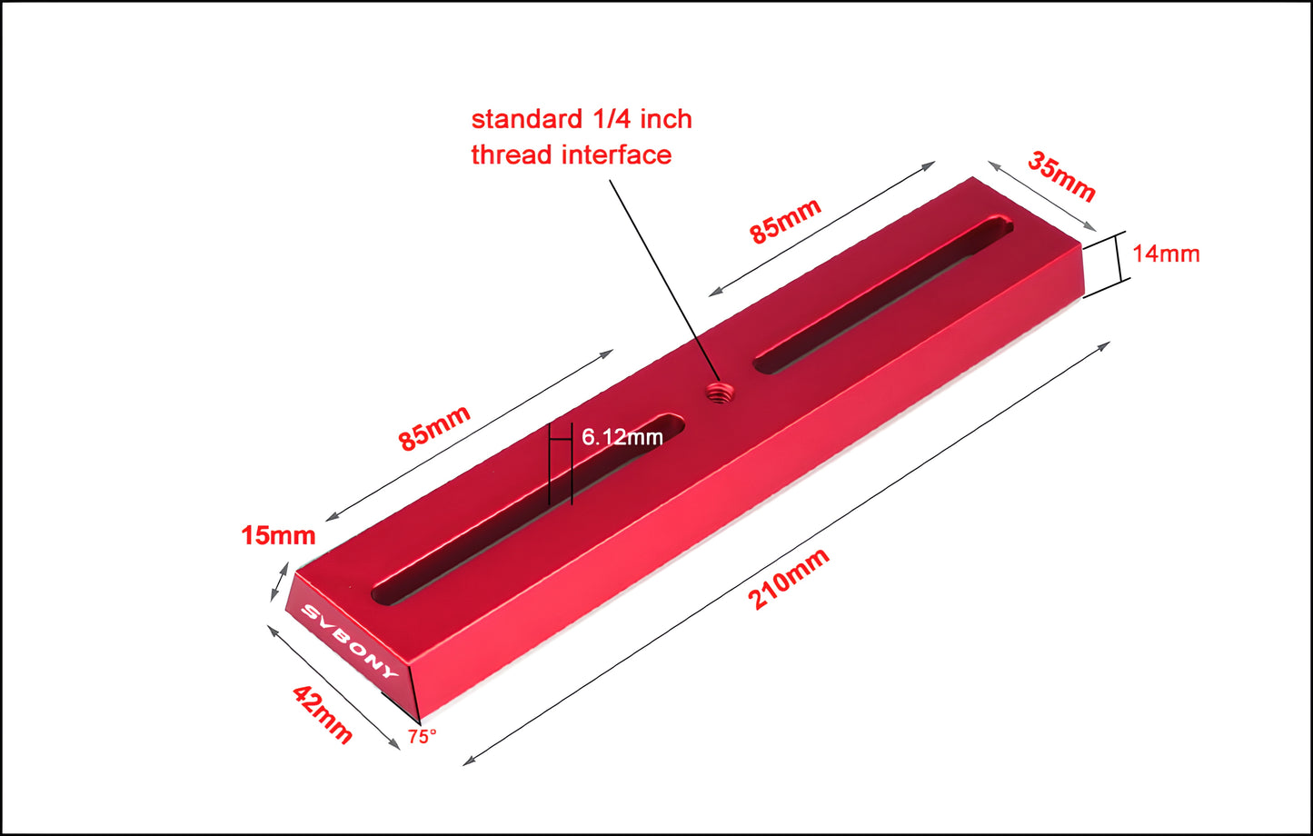 Plaque de Montagem Dovetail 210mm para Telescópios - SVBONY