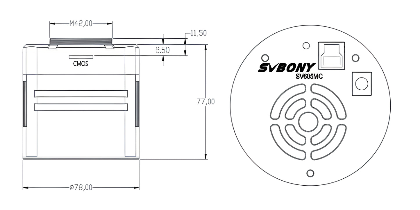 Camera Mono Refroidie SV605MC IMX533 for astronomy - SVBONY