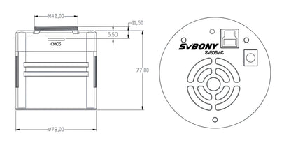 Camera Mono Refroidie SV605MC IMX533 for astronomy - SVBONY