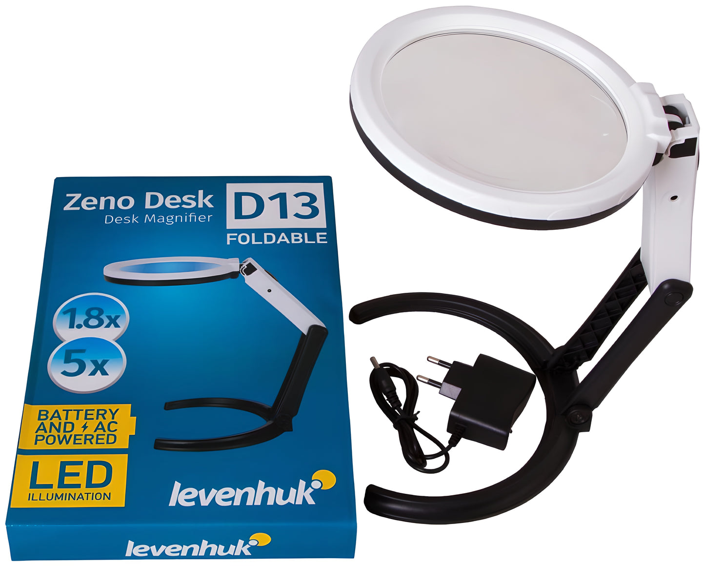 Loupe de bureau bifocale à éclairage LED - Levenhuk