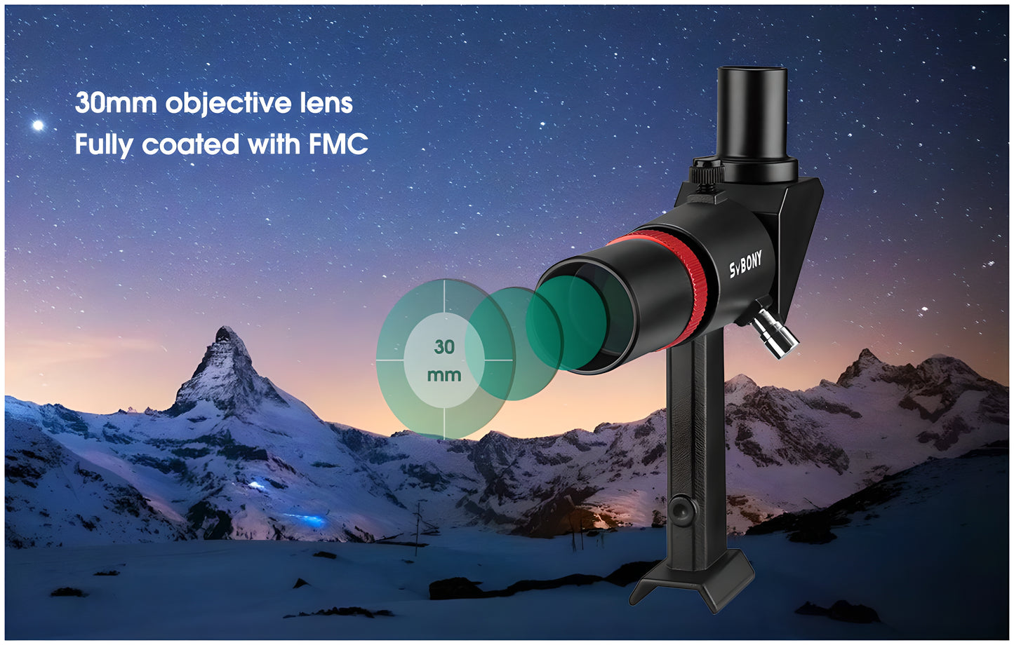 Mirino angolare SV182 6x30 con immagine eretta e reticolo per telescopio - SVBONY