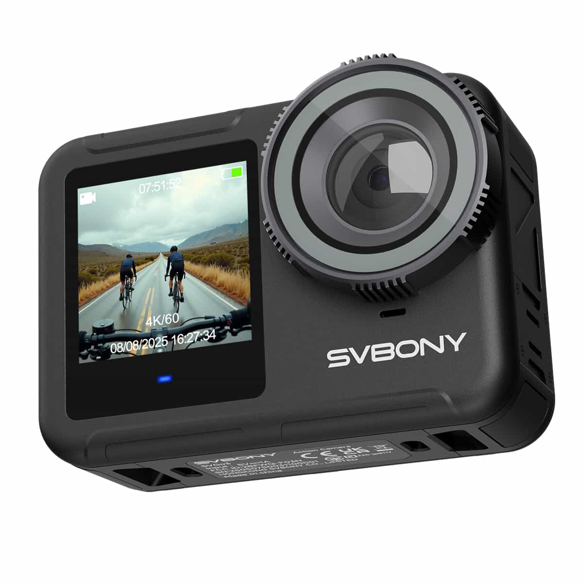 SVGO3 4K Action Camera Impermeabile con Rilascio Magnetico Rapido, Riprese in Bassa Luce, per Surf, Immersioni e Avventure