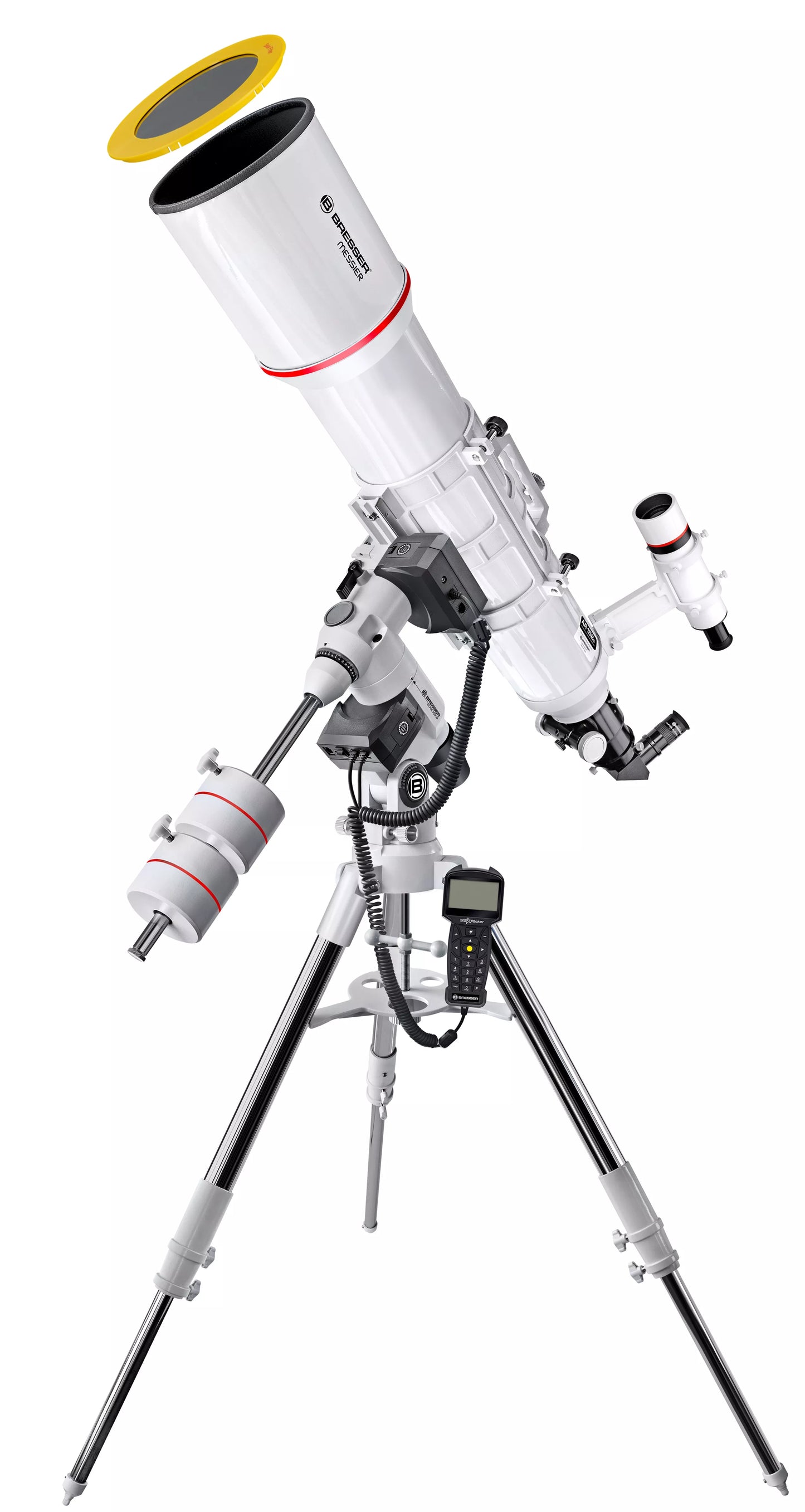 Lunette AR-152S Messier sur EXOS-2 GoTo pour l'observation — Filtre solaire inclus - BRESSER