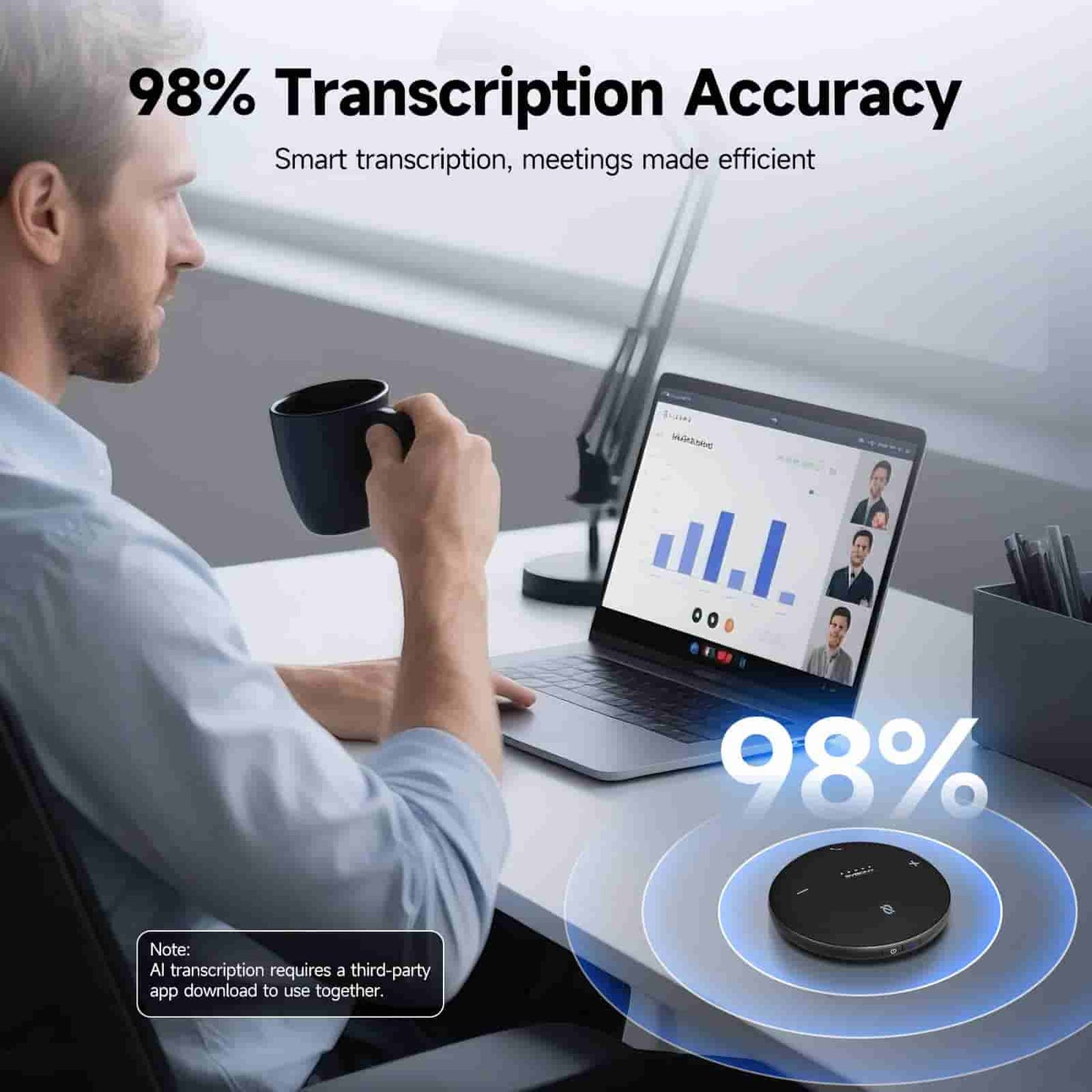 Microfono Bluetooth Omni-Direzionale SVHub Omni2 per Conferenze di Comunicazione Senza Confini - Per l'Ufficio Intelligente AI
