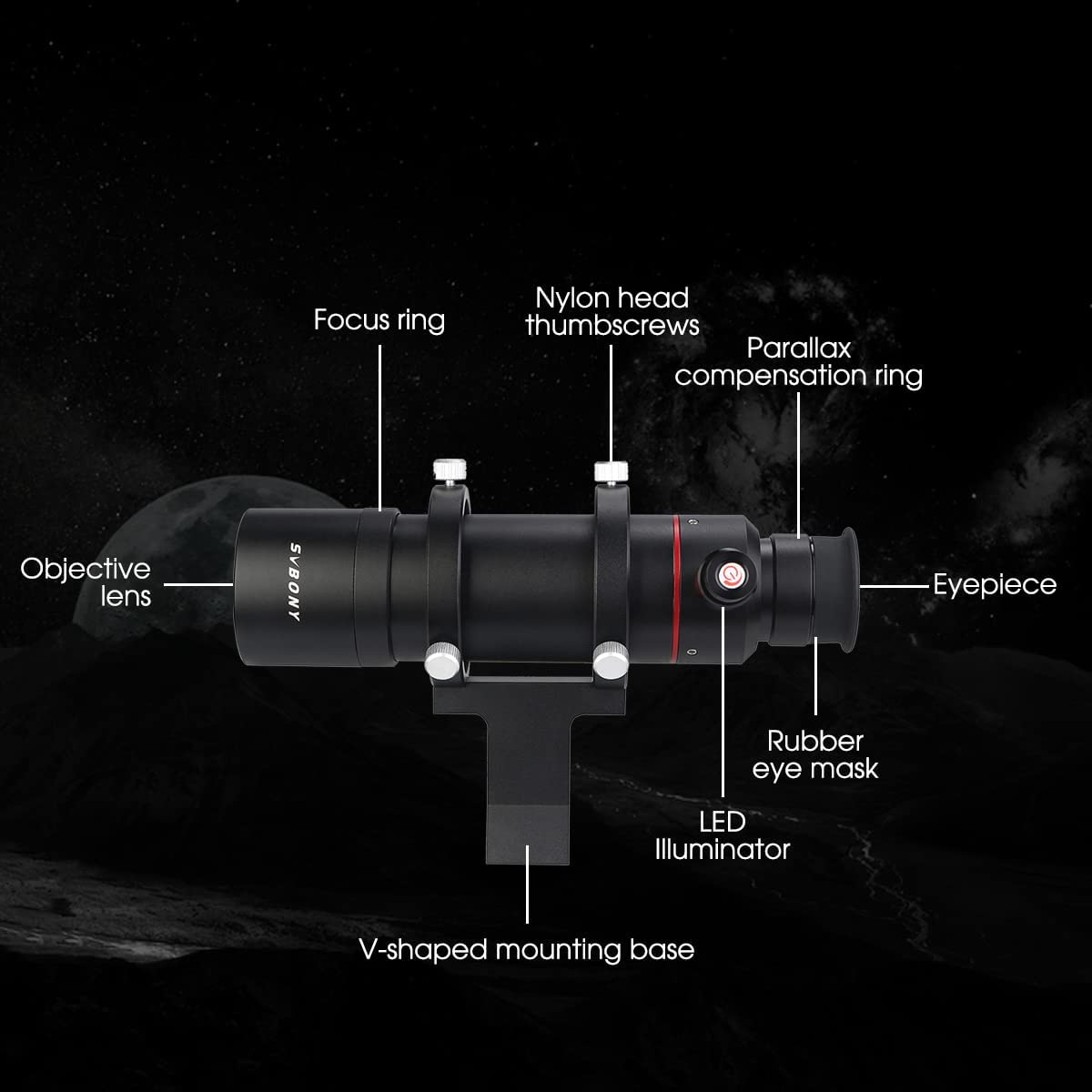 Luneta de visada SV208 8x50 para telescópio astronómico