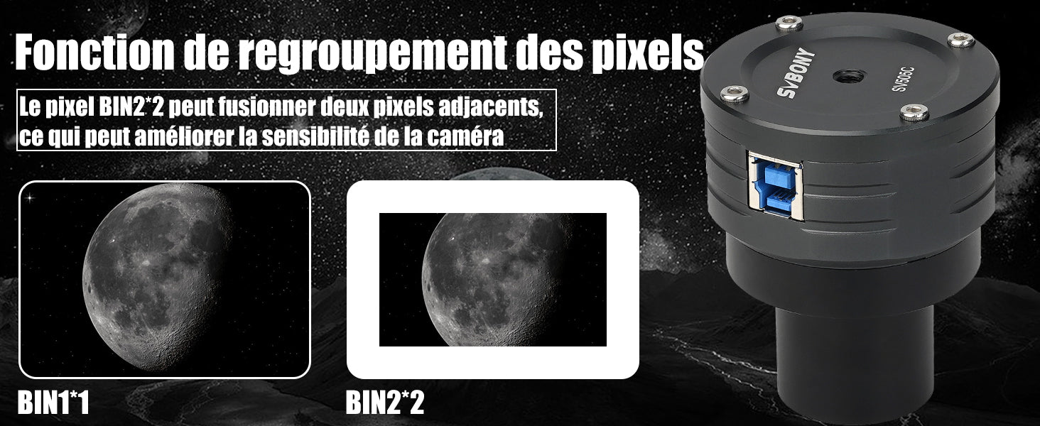 Caméra Couleur Planétaire 4.2MP 1,25" USB3.0 SV505C - SVBONY - Astronomy Store