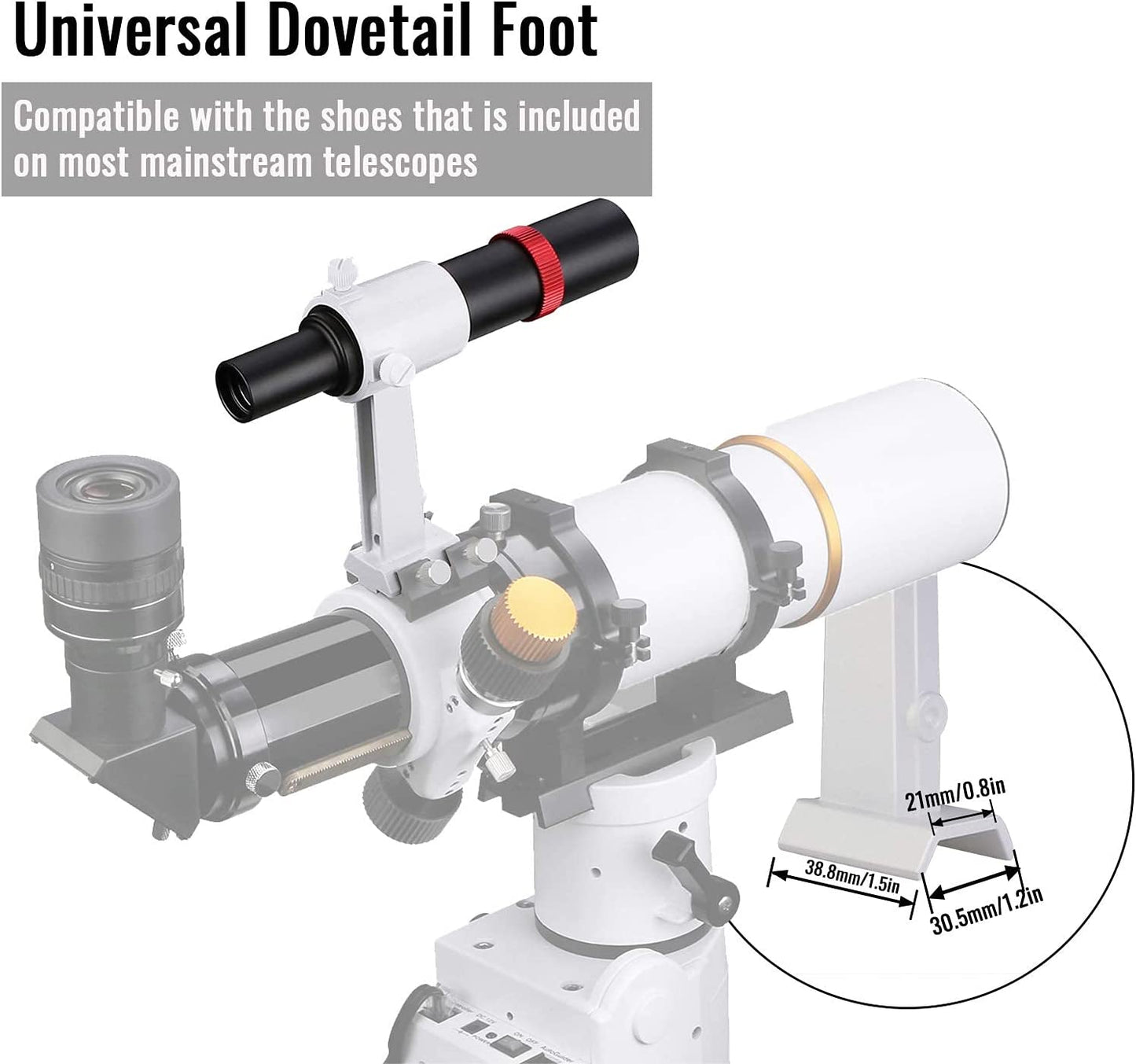 Lunete de visada metálica SV182 6x30 para telescópio de astronomia com suporte