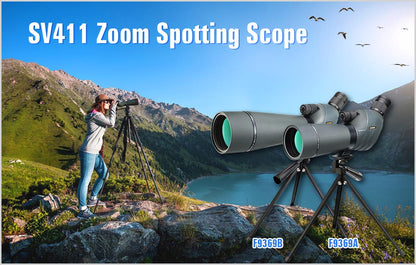 SV411 Spotting Scope with Powerful Zoom from 20X to 60X - Available in 70mm and 80mm