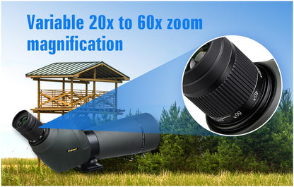 SV411 Spotting Scope with Powerful Zoom from 20X to 60X - Available in 70mm and 80mm